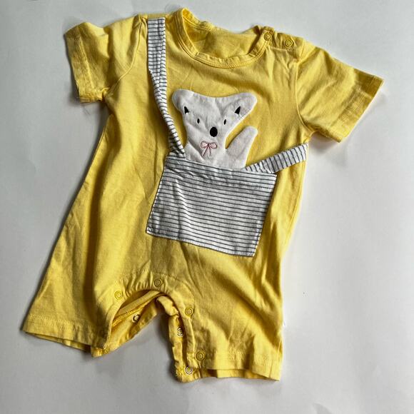 Baby One Piece Outfit Shorts & Short Sleeve Yellow 3-6 Months - Picture 1 of 6